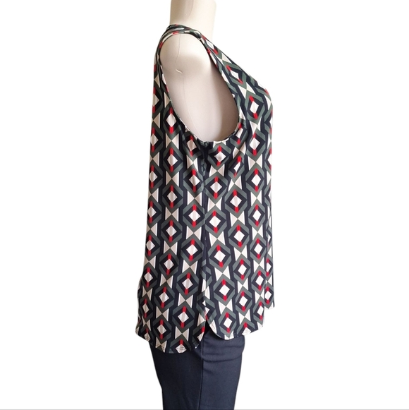 Calvin Klein Sleeveless Geometric Print Top Size LNew with tags! MSRP $49.50 - Picture 4 of 9
